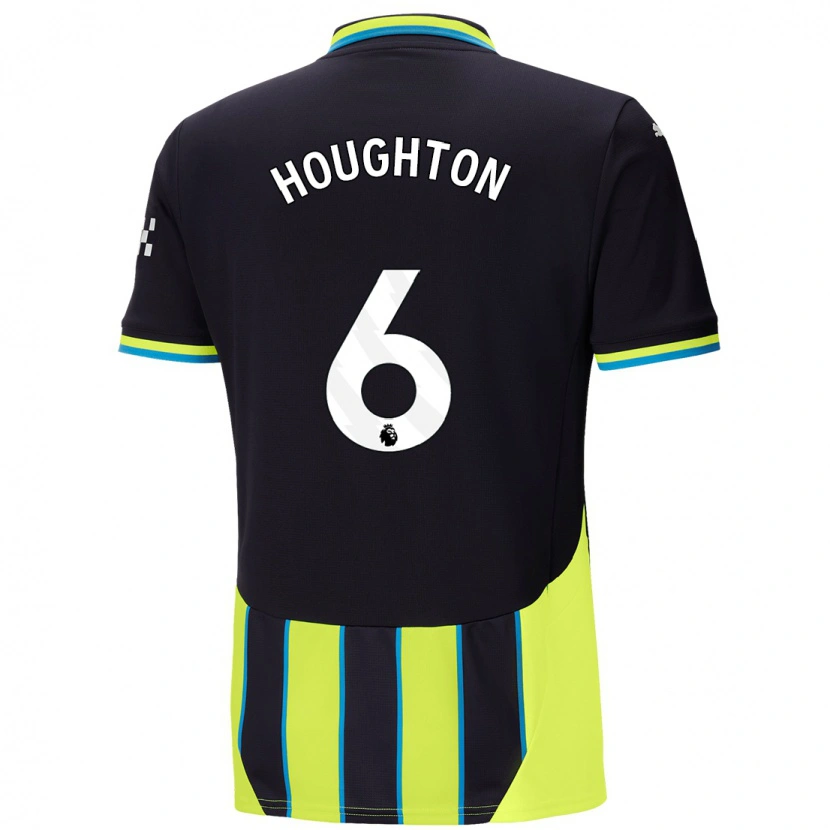 Danxen Kinderen Steph Houghton #6 Blauw Geel Uitshirt Uittenue 2024/25 T-Shirt