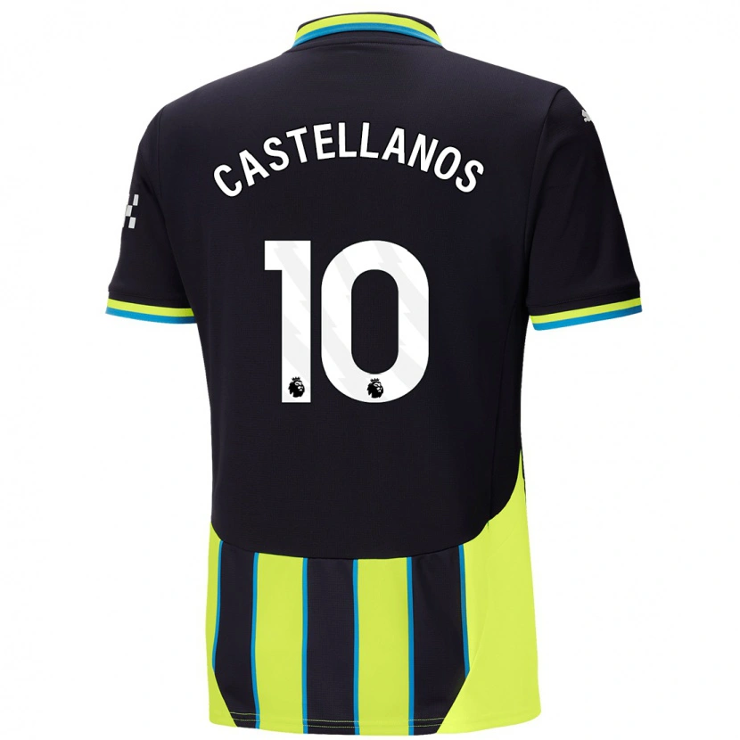 Danxen Kinderen Deyna Castellanos #10 Blauw Geel Uitshirt Uittenue 2024/25 T-Shirt