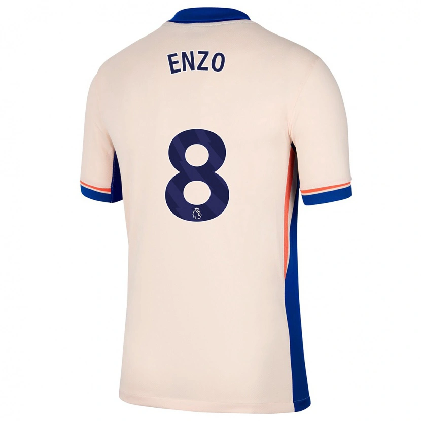 Danxen Kinderen Enzo Fernández #8 Lichtbeige Uitshirt Uittenue 2024/25 T-Shirt