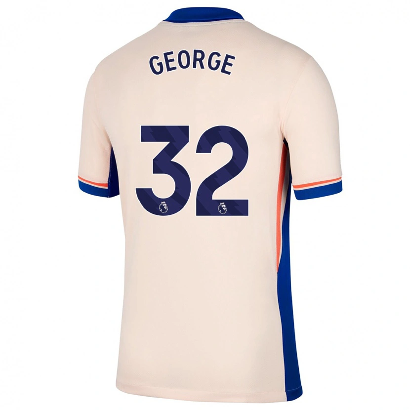 Danxen Kinderen Tyrique George #32 Lichtbeige Uitshirt Uittenue 2024/25 T-Shirt