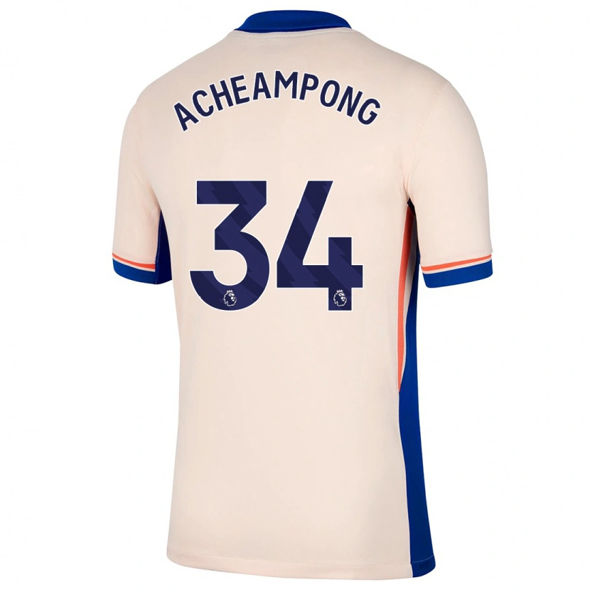 Danxen Kinderen Josh Acheampong #34 Lichtbeige Uitshirt Uittenue 2024/25 T-Shirt