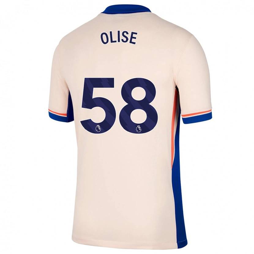 Danxen Kinderen Richard Olise #58 Lichtbeige Uitshirt Uittenue 2024/25 T-Shirt