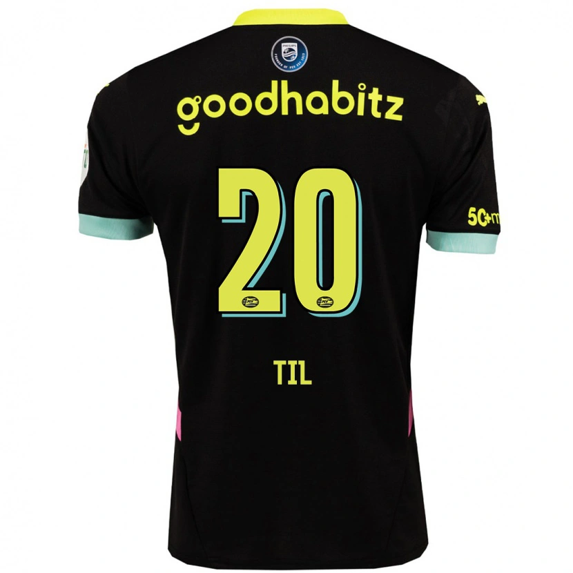 Danxen Kinderen Guus Til #20 Zwart Geel Uitshirt Uittenue 2024/25 T-Shirt