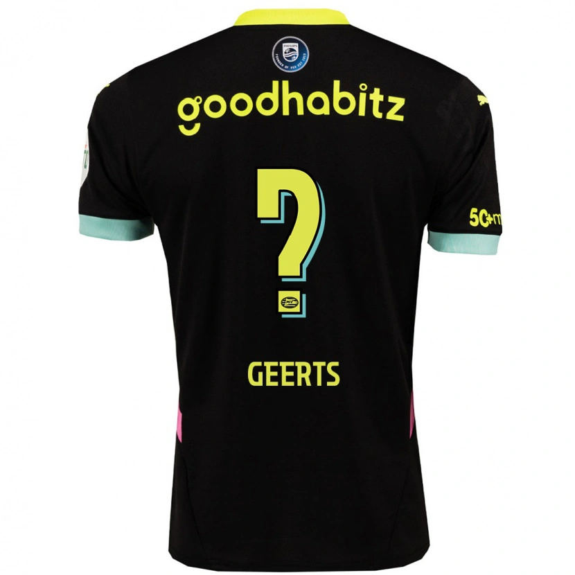 Danxen Kinderen Enzo Geerts #0 Zwart Geel Uitshirt Uittenue 2024/25 T-Shirt