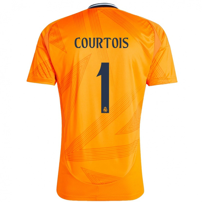 Danxen Kinderen Thibaut Courtois #1 Oranje Uitshirt Uittenue 2024/25 T-Shirt