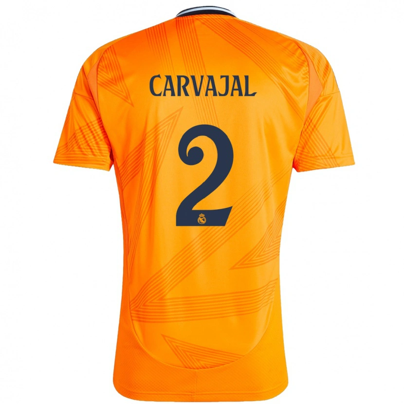 Danxen Kinderen Daniel Carvajal #2 Oranje Uitshirt Uittenue 2024/25 T-Shirt