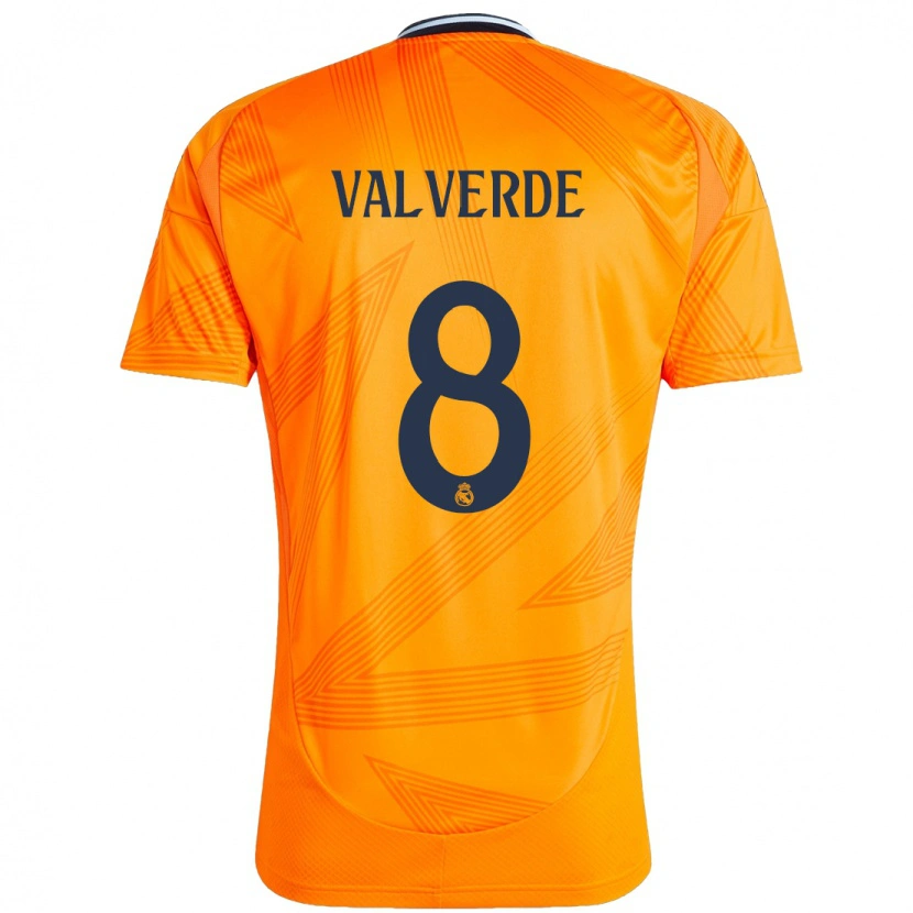 Danxen Kinderen Federico Valverde #8 Oranje Uitshirt Uittenue 2024/25 T-Shirt