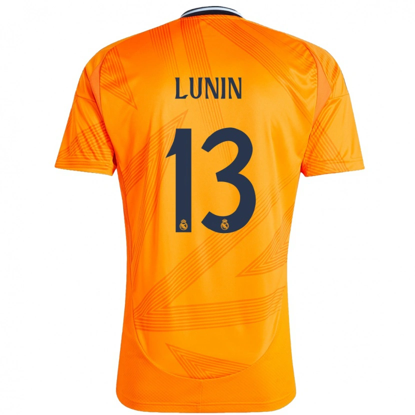 Danxen Kinderen Andriy Lunin #13 Oranje Uitshirt Uittenue 2024/25 T-Shirt