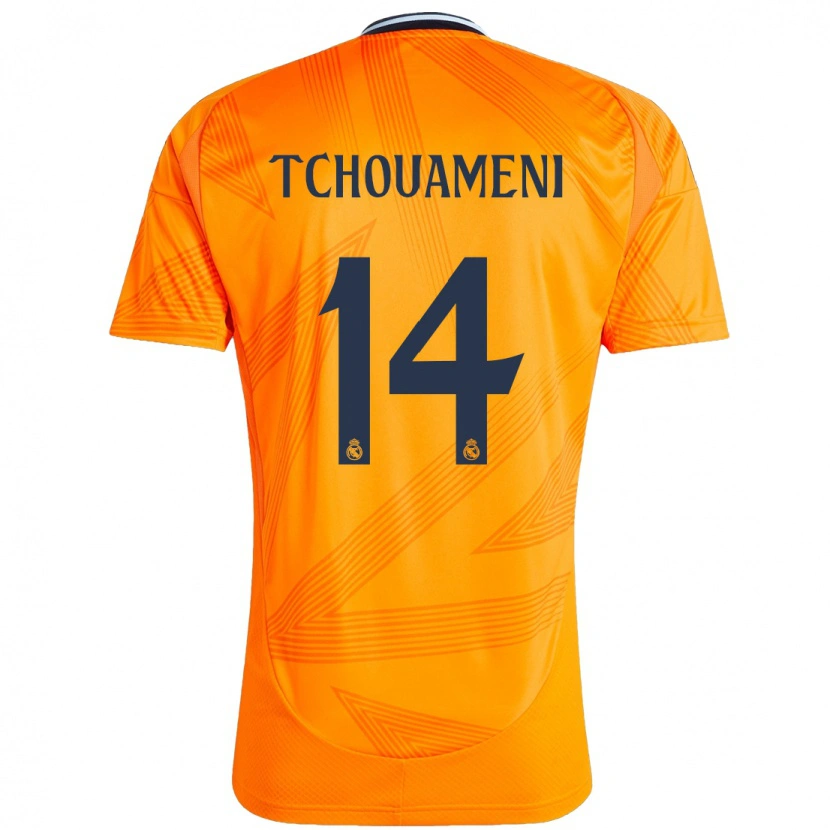 Danxen Kinderen Aurélien Tchouaméni #14 Oranje Uitshirt Uittenue 2024/25 T-Shirt