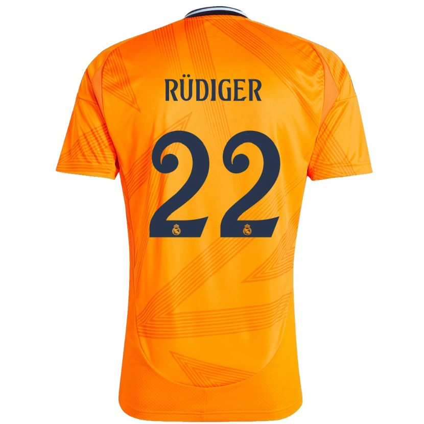 Danxen Kinderen Antonio Rüdiger #22 Oranje Uitshirt Uittenue 2024/25 T-Shirt