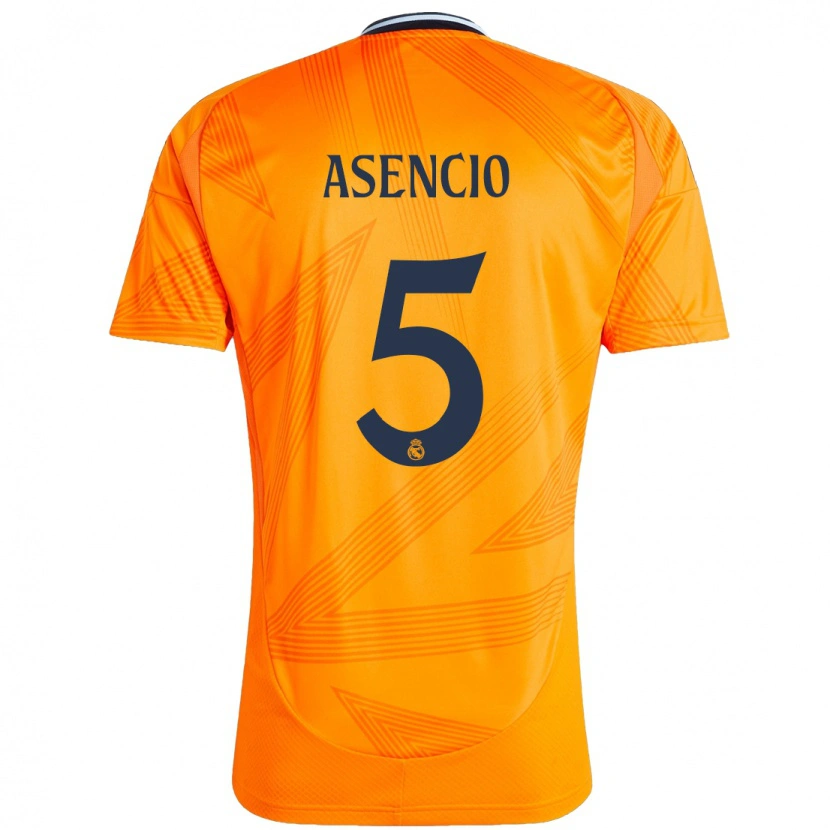 Danxen Kinderen Raúl Asencio #5 Oranje Uitshirt Uittenue 2024/25 T-Shirt