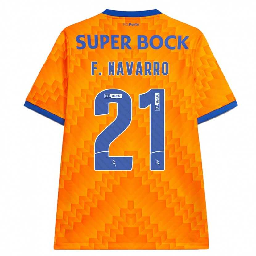 Danxen Kinderen Fran Navarro #21 Oranje Uitshirt Uittenue 2024/25 T-Shirt