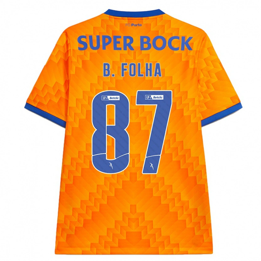 Danxen Kinderen Bernardo Folha #87 Oranje Uitshirt Uittenue 2024/25 T-Shirt