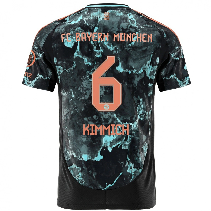 Danxen Kinderen Joshua Kimmich #6 Zwart Uitshirt Uittenue 2024/25 T-Shirt