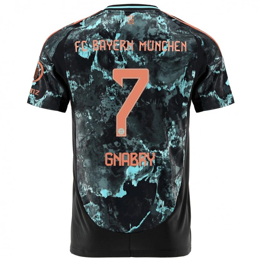 Danxen Kinderen Serge Gnabry #7 Zwart Uitshirt Uittenue 2024/25 T-Shirt