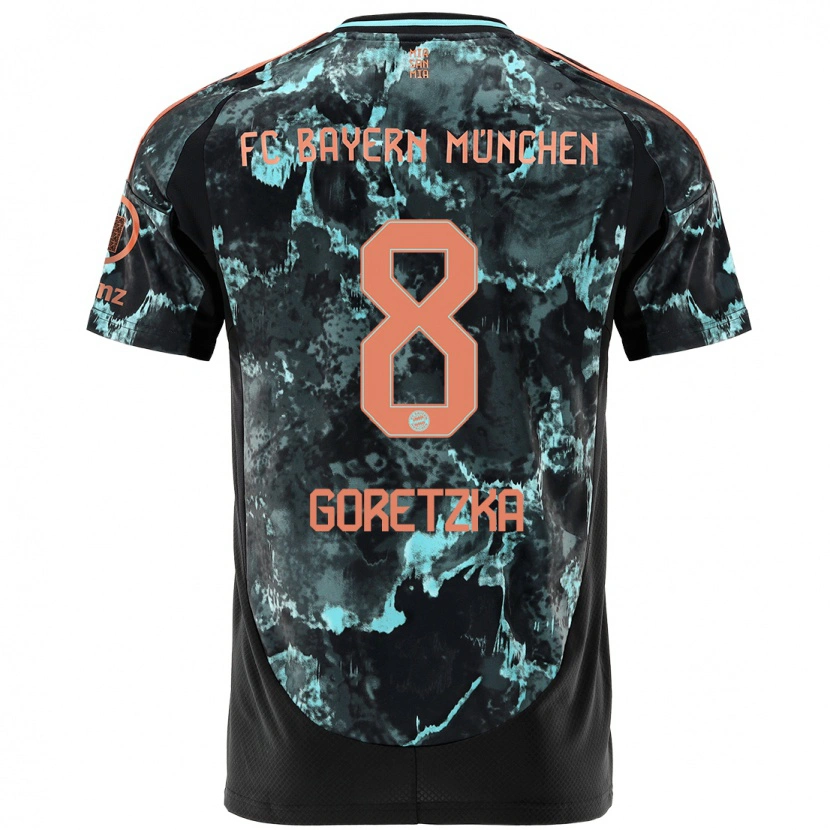 Danxen Kinderen Leon Goretzka #8 Zwart Uitshirt Uittenue 2024/25 T-Shirt