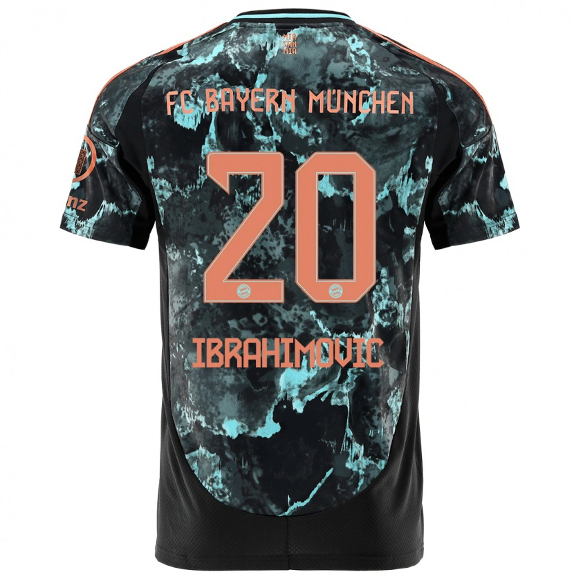 Danxen Kinderen Arijon Ibrahimovic #20 Zwart Uitshirt Uittenue 2024/25 T-Shirt