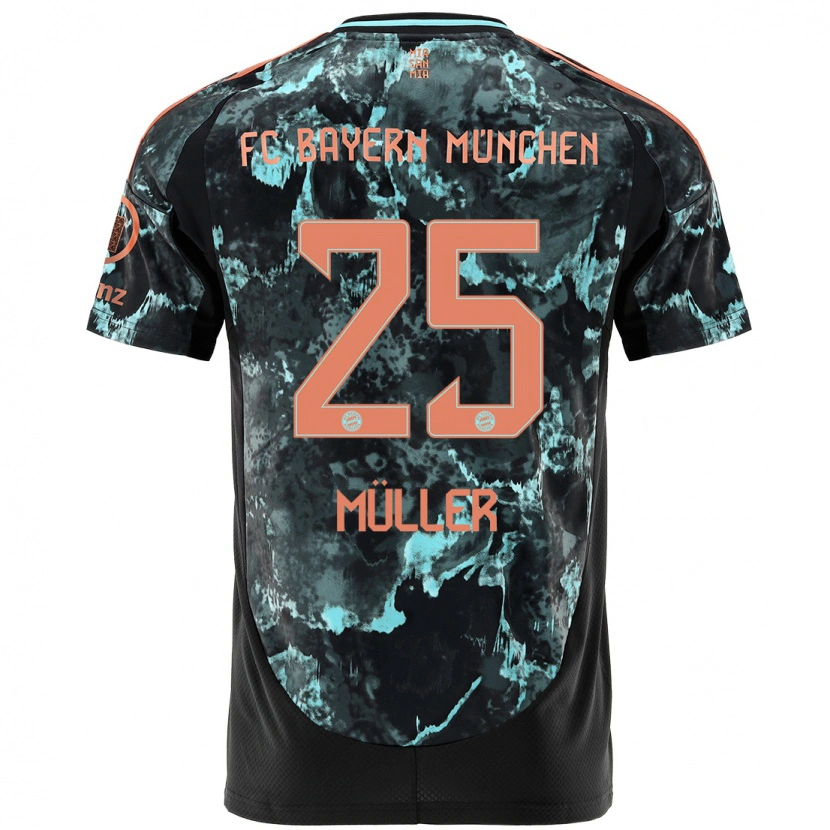 Danxen Kinderen Thomas Müller #25 Zwart Uitshirt Uittenue 2024/25 T-Shirt