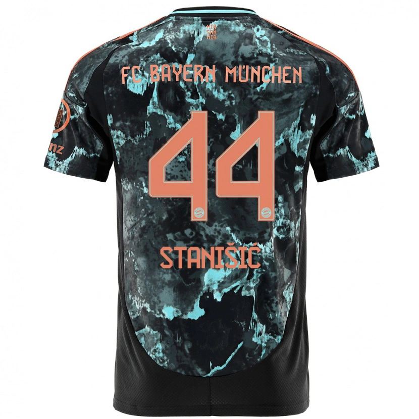 Danxen Kinderen Josip Stanisic #44 Zwart Uitshirt Uittenue 2024/25 T-Shirt