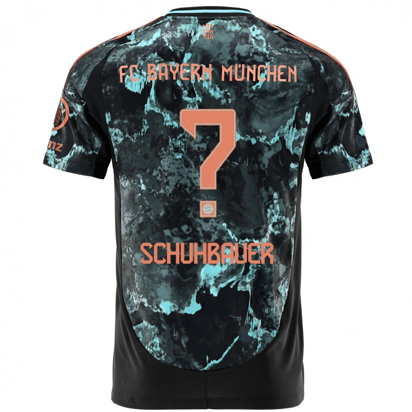 Danxen Kinderen Maximilian Schuhbauer #0 Zwart Uitshirt Uittenue 2024/25 T-Shirt