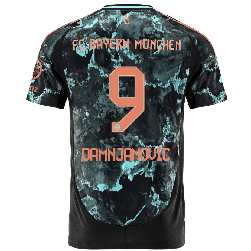 Danxen Kinderen Jovana Damnjanović #9 Zwart Uitshirt Uittenue 2024/25 T-Shirt