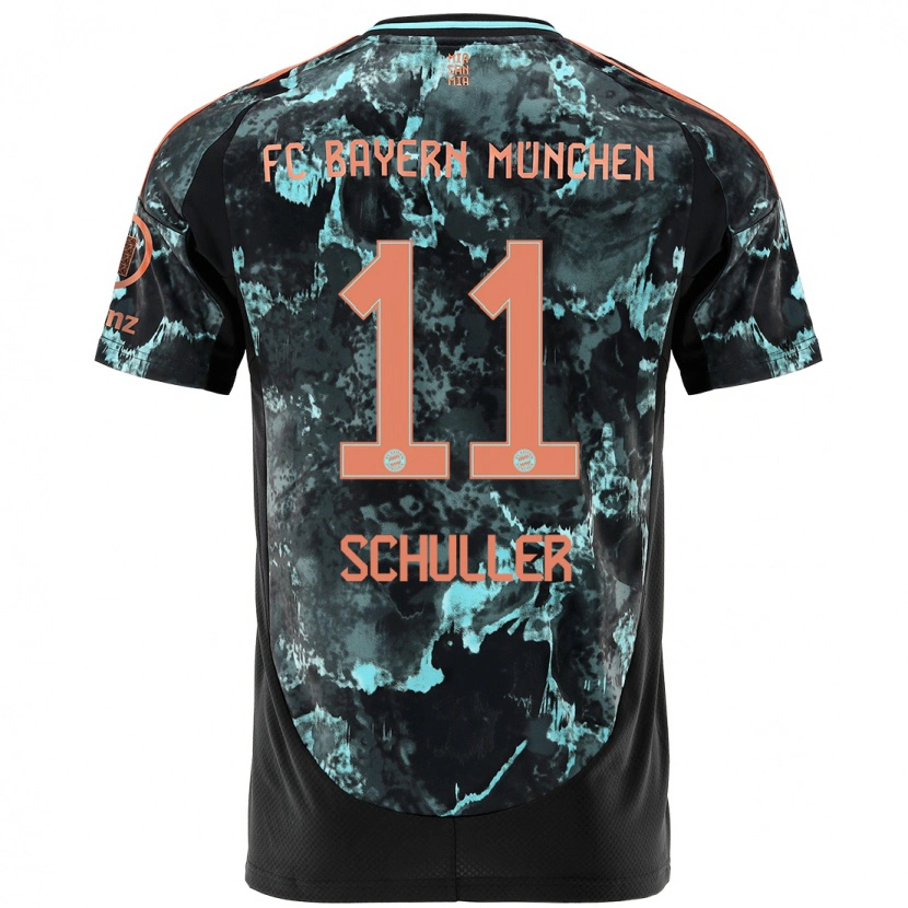 Danxen Kinderen Lea Schüller #11 Zwart Uitshirt Uittenue 2024/25 T-Shirt