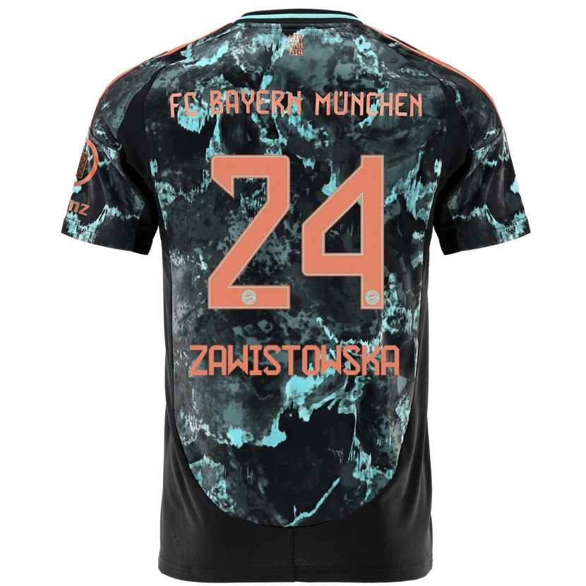 Danxen Kinderen Weronika Zawistowska #24 Zwart Uitshirt Uittenue 2024/25 T-Shirt