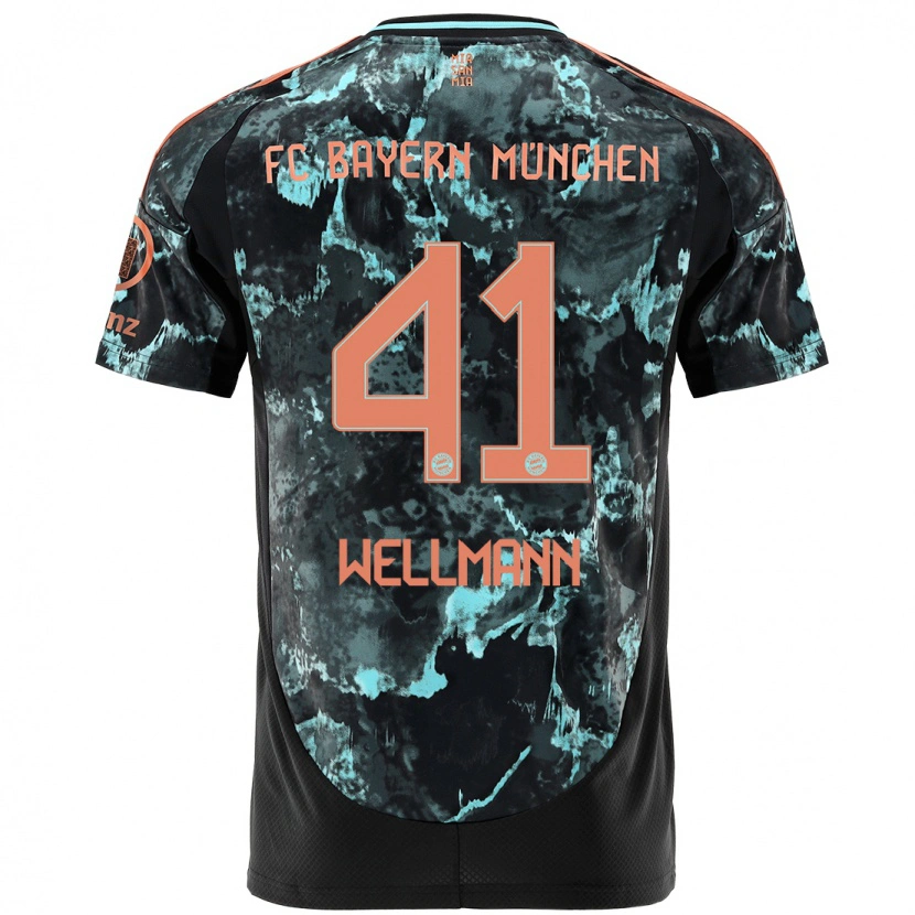 Danxen Kinderen Anna Wellmann #41 Zwart Uitshirt Uittenue 2024/25 T-Shirt