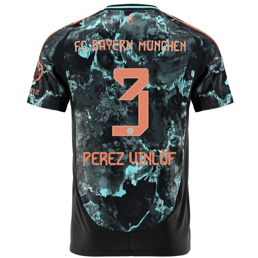 Danxen Kinderen Matteo Perez Vinlöf #3 Zwart Uitshirt Uittenue 2024/25 T-Shirt