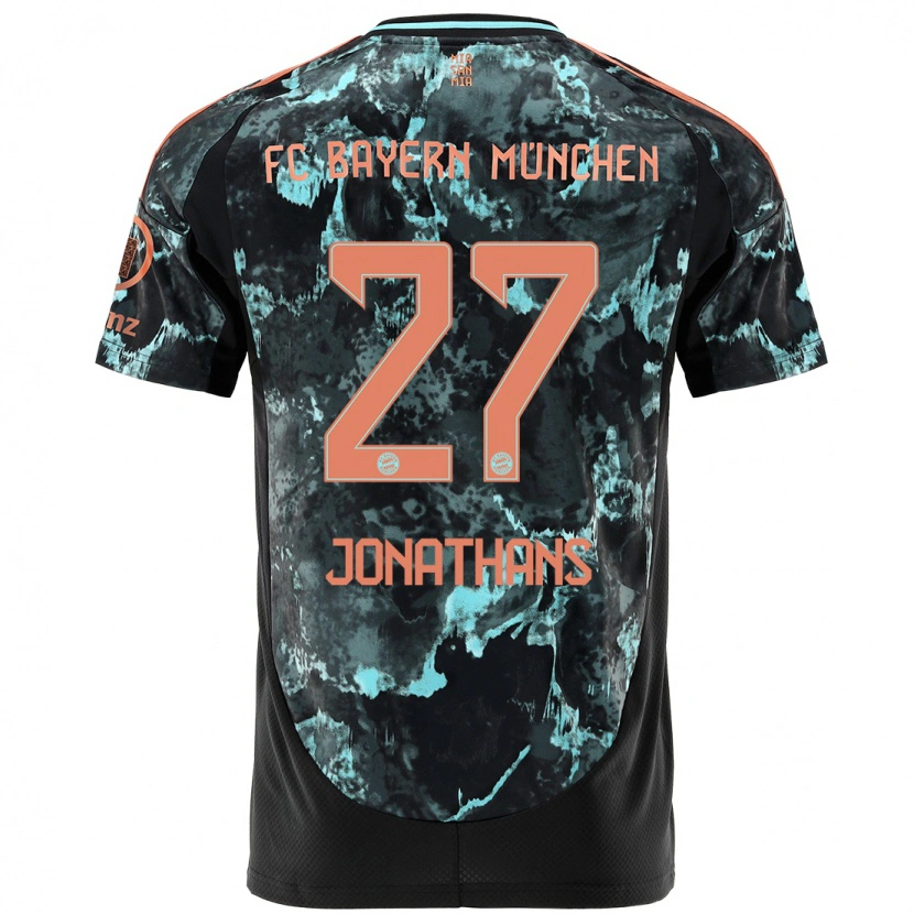 Danxen Kinderen David Jonathans #27 Zwart Uitshirt Uittenue 2024/25 T-Shirt