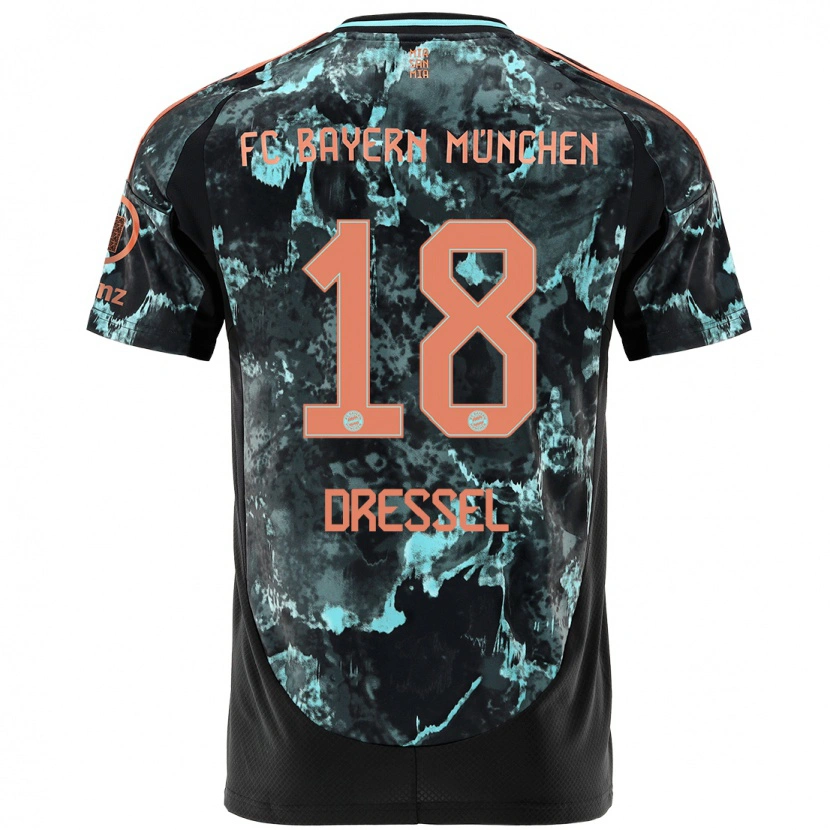 Danxen Kinderen Timon Dressel #18 Zwart Uitshirt Uittenue 2024/25 T-Shirt