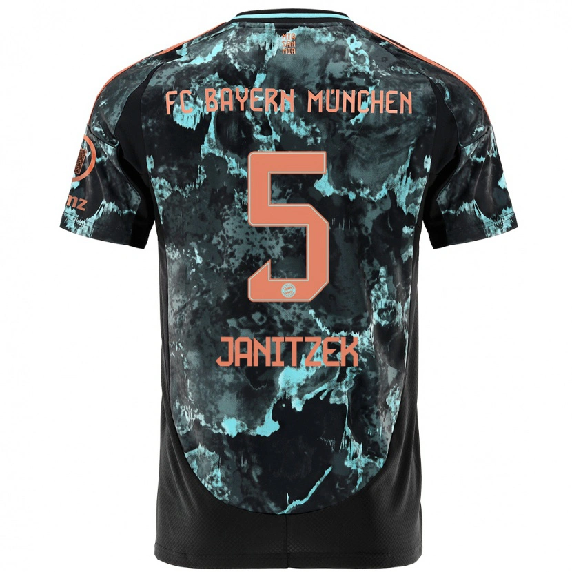 Danxen Kinderen Justin Janitzek #5 Zwart Uitshirt Uittenue 2024/25 T-Shirt