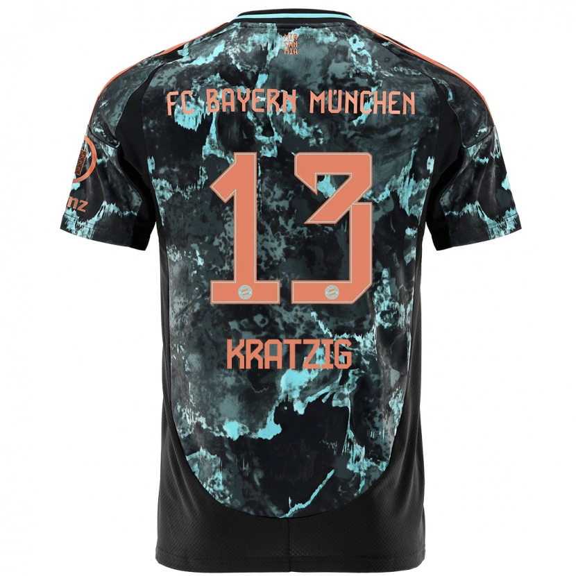 Danxen Kinderen Frans Kratzig #13 Zwart Uitshirt Uittenue 2024/25 T-Shirt