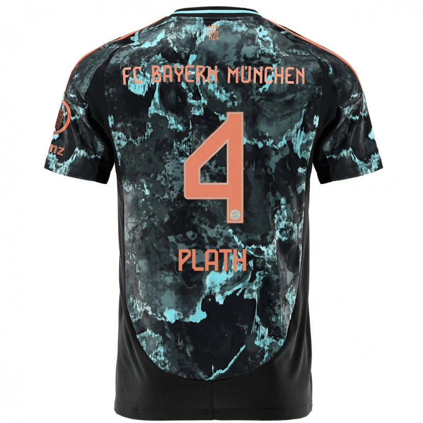 Danxen Kinderen Max Plath #4 Zwart Uitshirt Uittenue 2024/25 T-Shirt