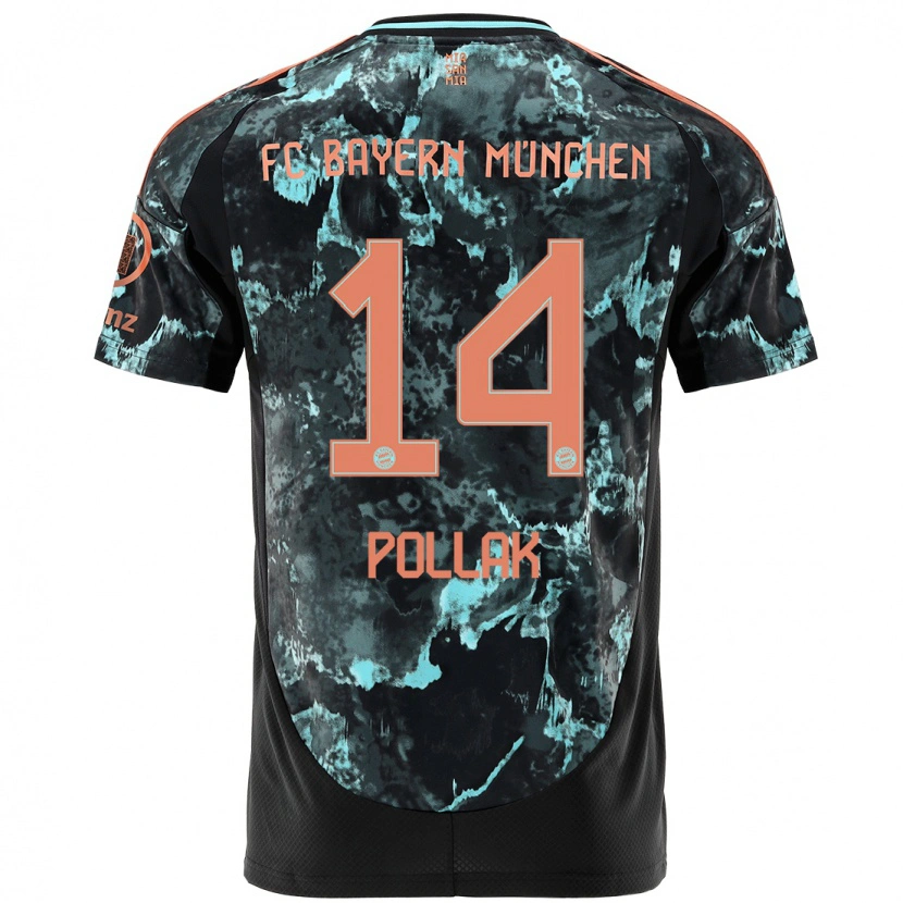 Danxen Kinderen Florian Pollak #14 Zwart Uitshirt Uittenue 2024/25 T-Shirt