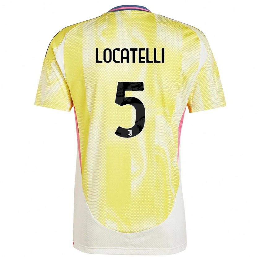 Danxen Kinderen Manuel Locatelli #5 Zonnig Geel Uitshirt Uittenue 2024/25 T-Shirt