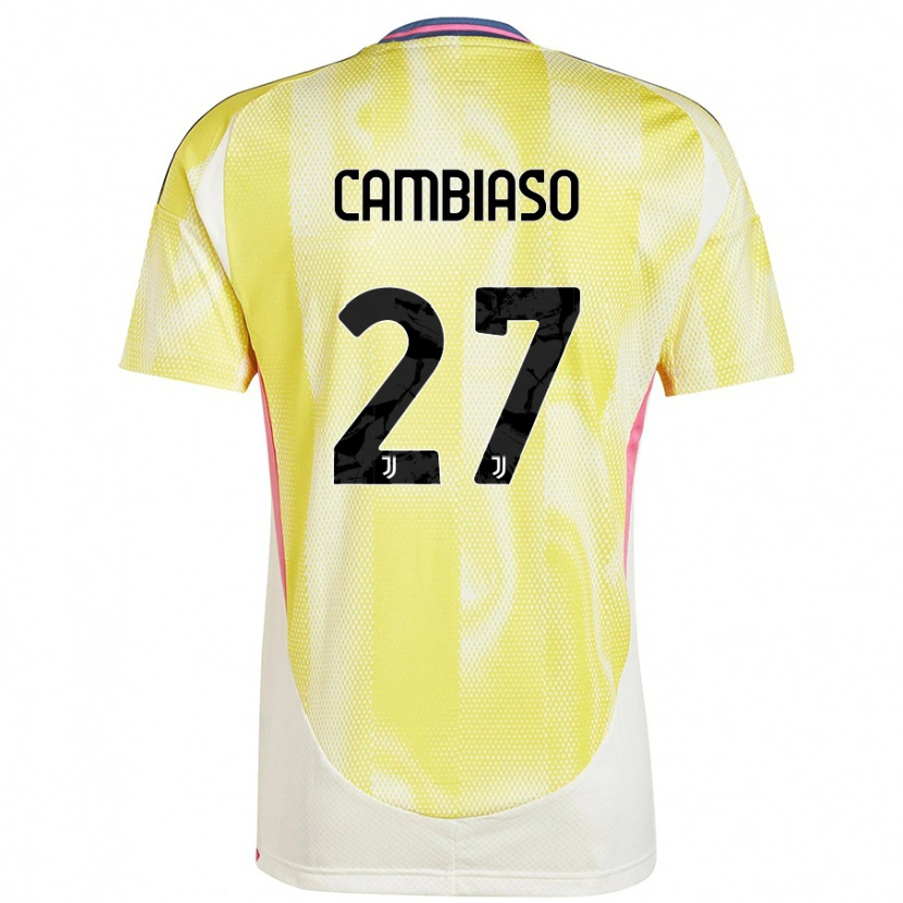 Danxen Kinderen Andrea Cambiaso #27 Zonnig Geel Uitshirt Uittenue 2024/25 T-Shirt