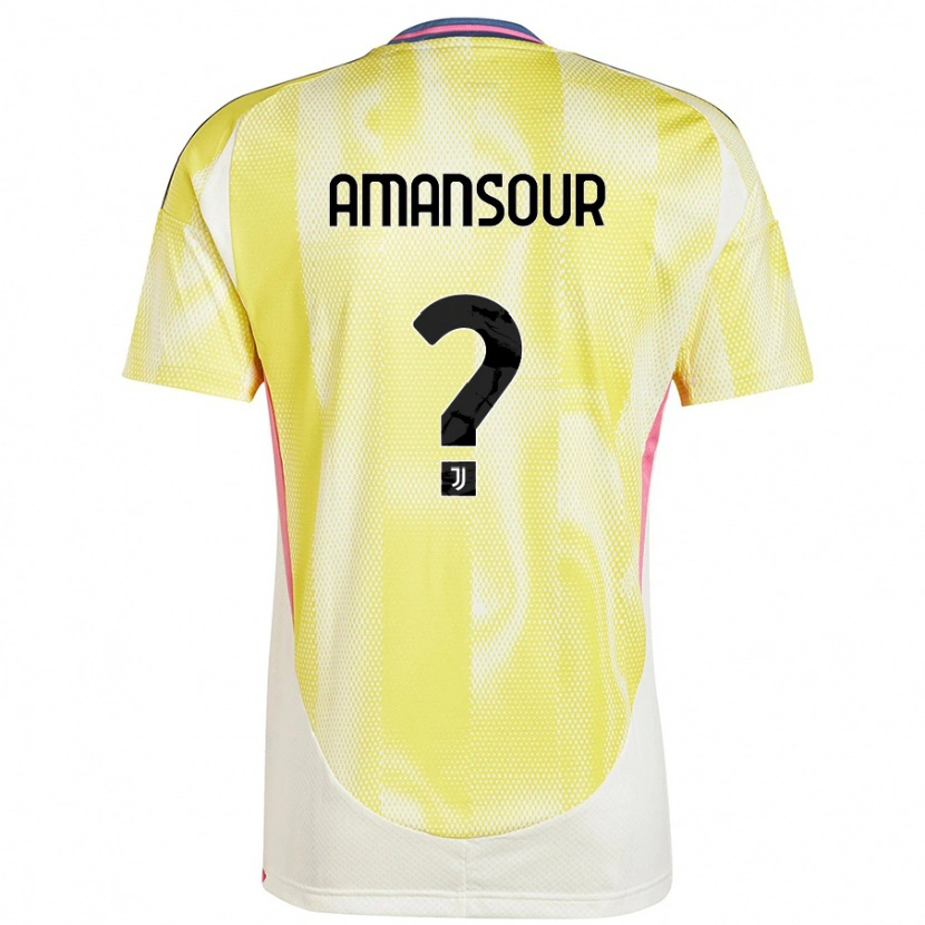 Danxen Kinderen Adam Amansour #0 Zonnig Geel Uitshirt Uittenue 2024/25 T-Shirt