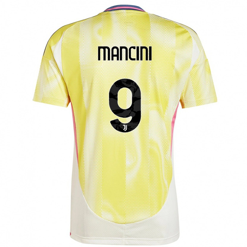 Danxen Kinderen Tommaso Mancini #9 Zonnig Geel Uitshirt Uittenue 2024/25 T-Shirt