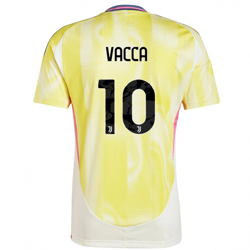 Danxen Kinderen Alessio Vacca #10 Zonnig Geel Uitshirt Uittenue 2024/25 T-Shirt