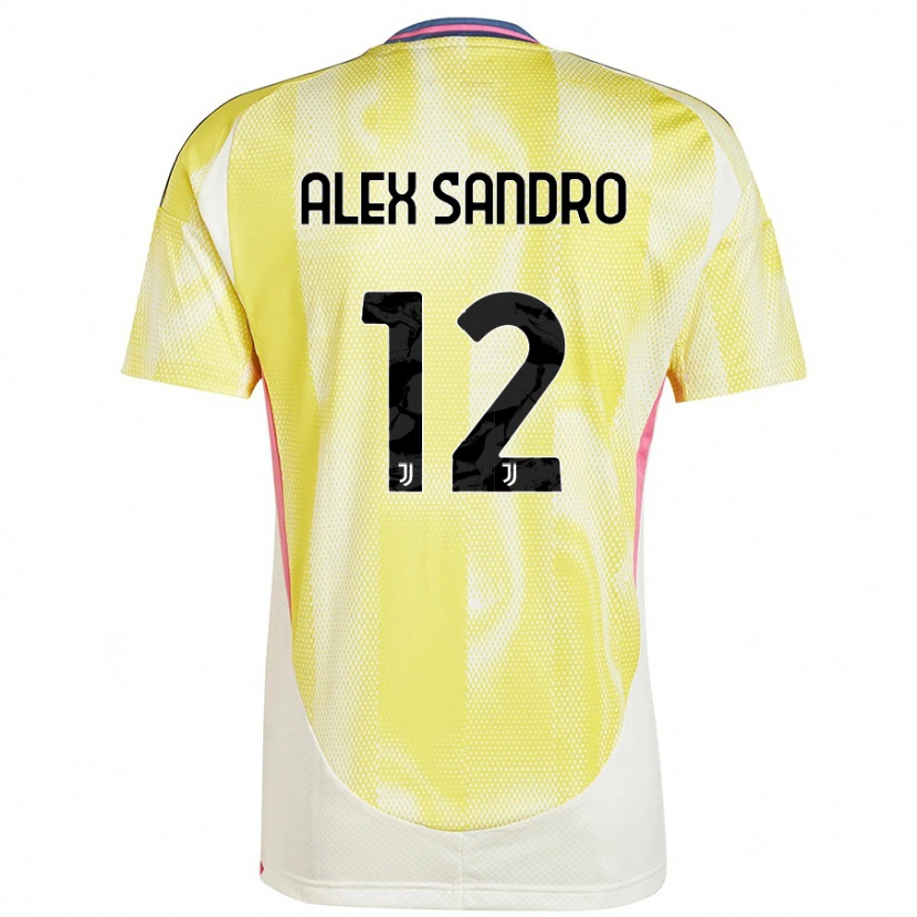 Danxen Kinderen Alex Sandro #12 Zonnig Geel Uitshirt Uittenue 2024/25 T-Shirt