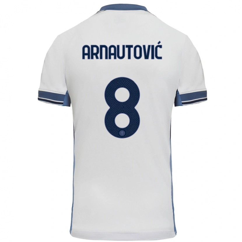 Danxen Kinderen Marko Arnautovic #8 Wit Grijs Uitshirt Uittenue 2024/25 T-Shirt