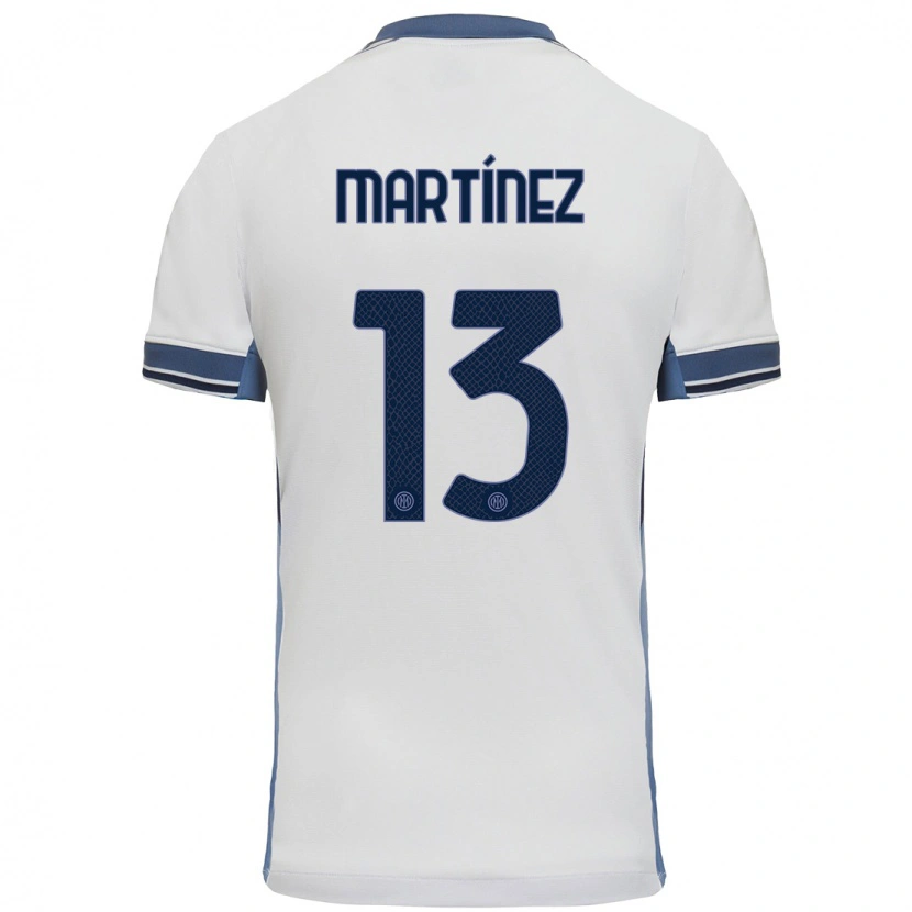 Danxen Kinderen Josep Martínez #13 Wit Grijs Uitshirt Uittenue 2024/25 T-Shirt