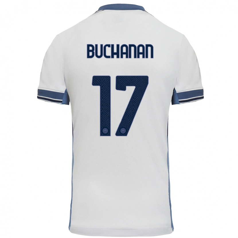 Danxen Kinderen Tajon Buchanan #17 Wit Grijs Uitshirt Uittenue 2024/25 T-Shirt