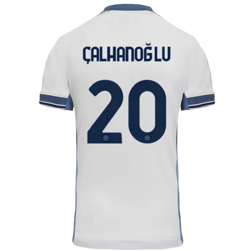 Danxen Kinderen Hakan Çalhanoğlu #20 Wit Grijs Uitshirt Uittenue 2024/25 T-Shirt