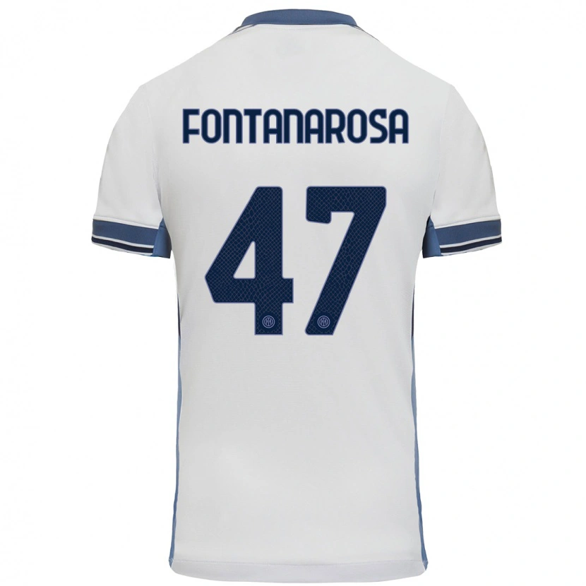 Danxen Kinderen Alessandro Fontanarosa #47 Wit Grijs Uitshirt Uittenue 2024/25 T-Shirt