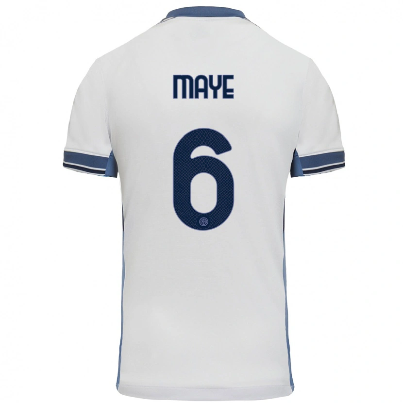 Danxen Kinderen Yvan Maye #6 Wit Grijs Uitshirt Uittenue 2024/25 T-Shirt