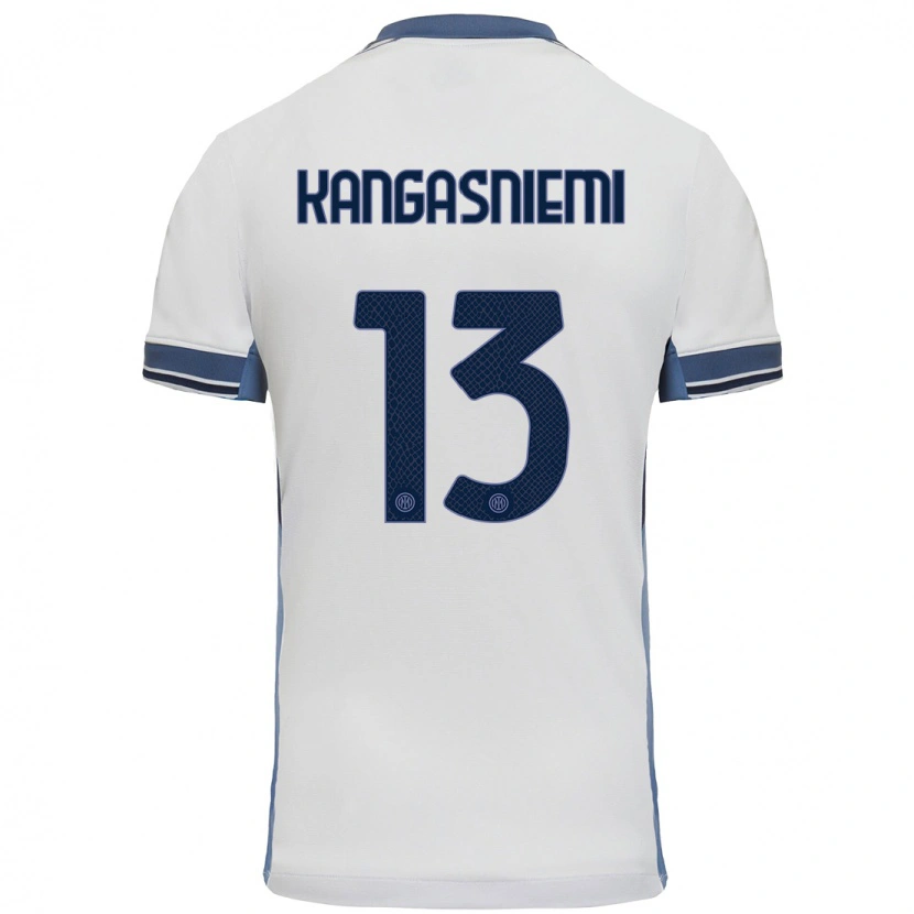 Danxen Kinderen Ilari Kangasniemi #13 Wit Grijs Uitshirt Uittenue 2024/25 T-Shirt