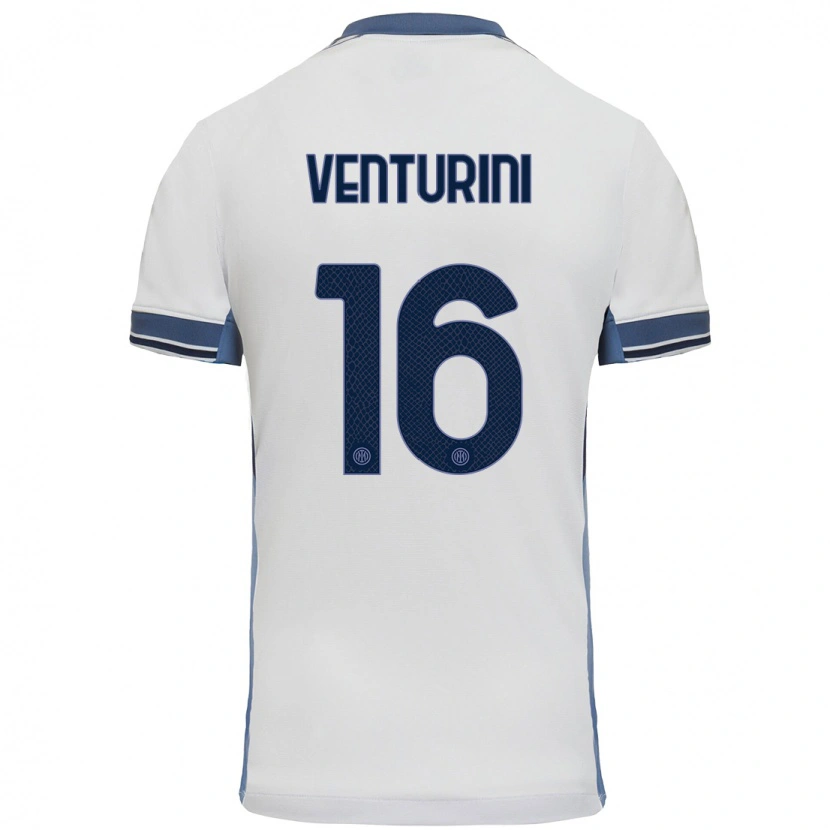 Danxen Kinderen Matteo Venturini #16 Wit Grijs Uitshirt Uittenue 2024/25 T-Shirt