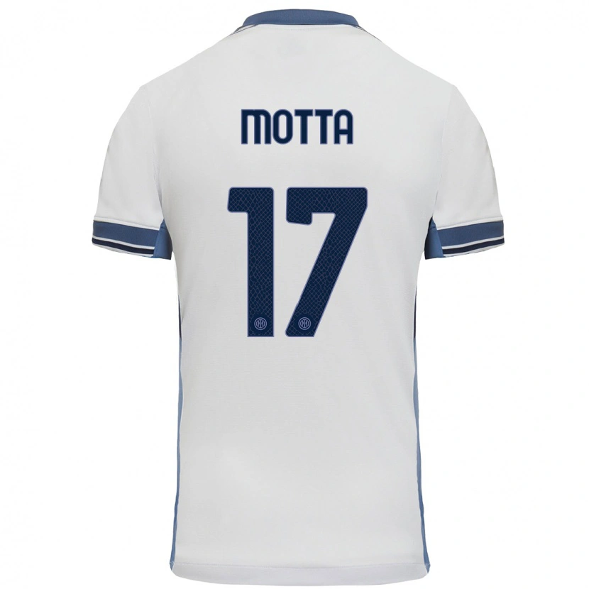 Danxen Kinderen Matteo Motta #17 Wit Grijs Uitshirt Uittenue 2024/25 T-Shirt